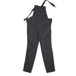 Old Navy Women Black Distressed Denim Overalls Size 6
